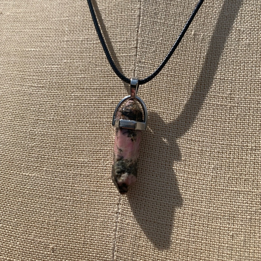 Handmade Genuine Stone Dagger Charm Amulet Necklace - Picture 13 of 14
